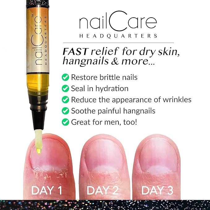 Cuticle Oil Pen for Nails - Nail Strengthener & Growth Serum for Damaged Nails, Hangnails w/Jojoba cuticle oil—Milk & Honey Fragrance - Holographic Glitter Pens 4-Pack (Milk and Honey)