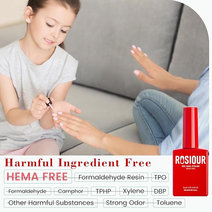 HEMA and TPO Free Gel Nail Polish Kit with U V Light, Red One Step Gel Nail Polish 3-in-1, No Need Base and Top Coat Nail Kit with Everything, Nail Starter Manicure Tools Gifts for Women