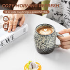 Ivory Nebula Ceramic Coffee Mug - 14 oz Unique Reactive Glaze Coffee Cup - Image 5