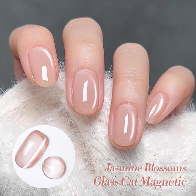 Born Pretty Magnetic Gel Nail Polish Water Light Magnetic Eye Gel Jelly Glass Crystal Glitter Shimmer Auroras Magnetic Gel Nail Art Manicure Kit 6PCS