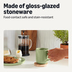 Amazon Basics Glazed Stoneware Coffee and Tea Mugs, Ceramic 4-Piece Set - Image 3