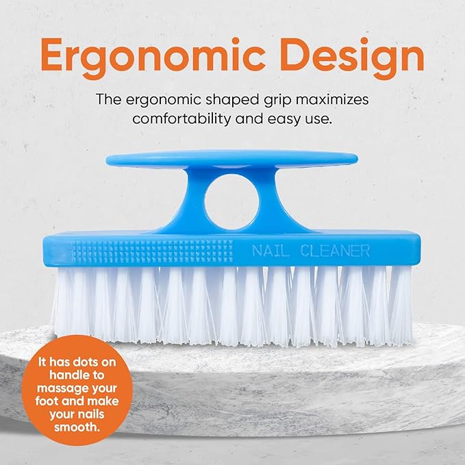 Nail Brush for Cleaning Fingernails, Nail Scrubber Brush, Toe Foot Hands Fingernail Brush Cleaner- Small Scrub Brush- All-Purpose Stiff Cleaning Brush (12 Pack, Blue)