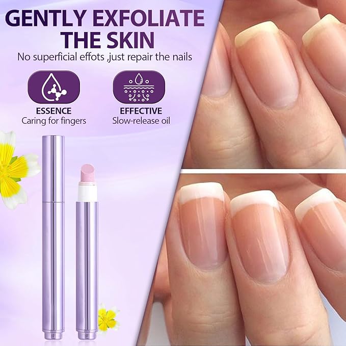 3-in-1 Cuticle Oil Pen, Cuticle Pusher Nail Oil Pen with Ceramic Tip, Nail Cuticle Remover Pen for Hangnails, Dry & Damaged Nails, Moisturize Strengthen Brighten Nails Care (3PCS)