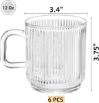 Noamus 6 Pack Premium Glass Coffee Mugs - Image 2