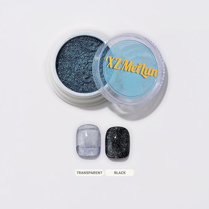 Cat Eye Nail Powder, Big-Capacity 0.8g 9D Cat Eyes Magnetic Powder Light Blue Magic Mirror Effect Pigment Holographic Nail Art Glitter, Can Mixed with Builder Gel Nail Polish for Use