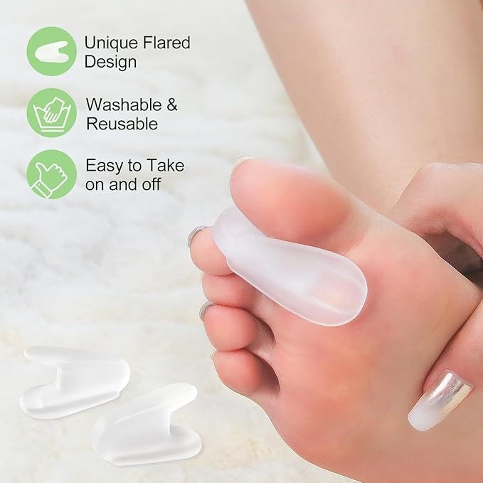 Niupiour Silicone Big Toe Separator for Bunion, 10 Pack- Large Toe Spacer for Women and Men, Flared Design Toe Straightener for Aligning Toes and Correcting Toe, Prevent Blisters, Calluses and Corns