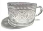 Vintage Embossed Sunflower Retro Glass Coffee Mug Cup 14 ounce Stackable - Image 6
