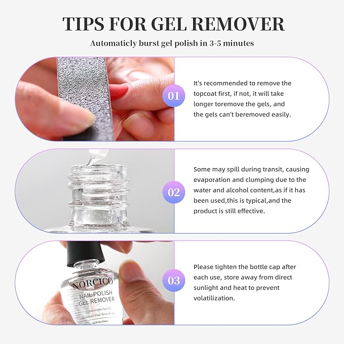Gel Polish Remover Kit for Gel & Shellac Nails – 2-5-Minutes Fast Removal, No Soak Needed with Cuticle Pusher | Acetone-free Gel Remover for Nails, Travel-Friendly & Pro-Grade, At-home Salon Use