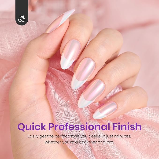 Beetles French Tips Press On Nails-210 Pcs Pink French Tip Nails Medium Almond Fake Nail Tips, Soft Gel Nails False Nails Art DIY Gift For Women