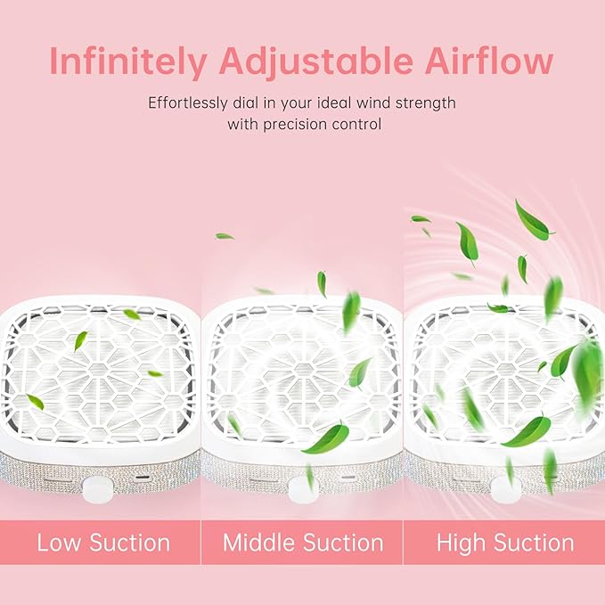 Nail Dust Collector,Compact 6000RPM Vacuum Fan Rechargeable Dust Collector Extractor, Powerful Dust Suction Machine for Acrylic Gel Polish Manicure Pedicure for Nail Salon&Home