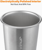 VINUR Stainless Steel Cups-20 oz Stackable Metal Drinking Glasses 8 Pcs | 20 oz - Image 4