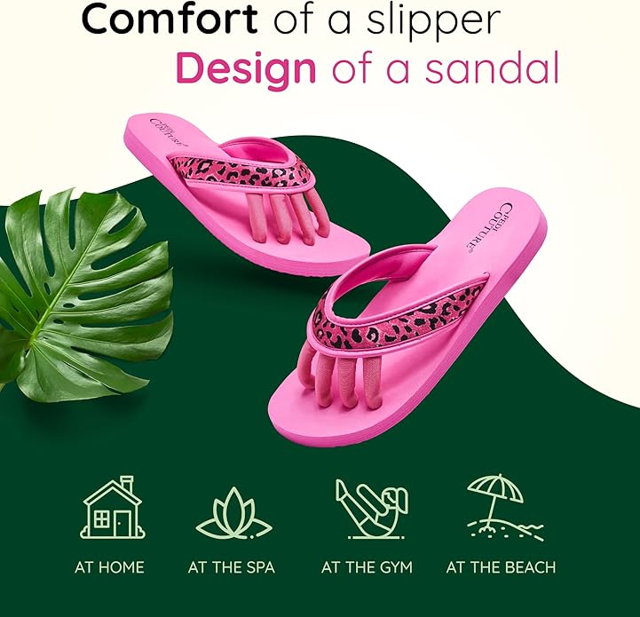 Pedi Couture Pedicure Sandals with Built In Toe Separators for Women - Comfortable Spa Style Flip Flops for Home, Salon, Yoga & Gym Use