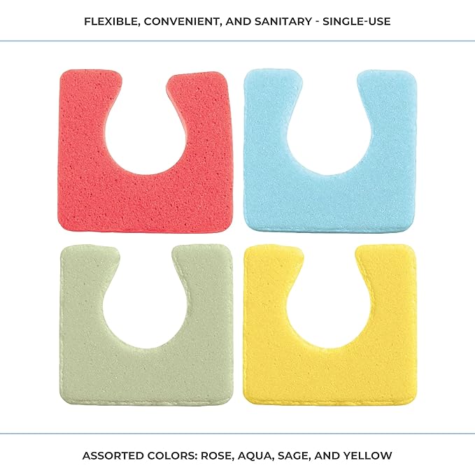 ForPro Sole Toe Separators, Assorted Colors, Individual Pedicure Toe Separators, 1” W x 1” L, 144-Count
