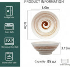 YUN TAO Ramen Bowl Set, 35 Oz Large White Ceramic Ramen Bowls Set of 4 - Image 2