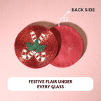 Folkulture Cute Coasters, Waterproof, Boho Table Décor | Holiday Magic Beaded - Image 6