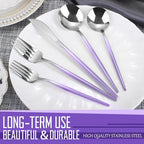 VANVRO Gradient Purple Silverware Set, 20-Piece Stainless Steel Flatware - Image 4