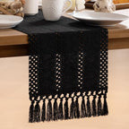 MLMW Boho Table Runner Black Table Runner 90 inches Spring Easter Short Coffee - Image 7