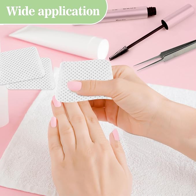 MAQIHAN 600 Lint Free Nail Wipes - White Nail Polish Remover Wipe Lint Free Pads for Gel Nails No Lint Nail Glue Wipes Eyelash Extensions Toallitas para Uñas Sin Pelusa Nail Supplies