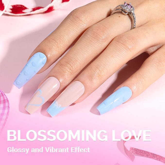 MelodySusie Thick Baby Blue Gel Nail Polish,0.5fl oz Soak Off UV LED Spring Summer Macaron Blue Gel Polish Gift for Women Nail Art Manicure Salon DIY Nail Design Decoration at Home-253