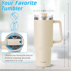 TaroKitc 40 oz Tumbler with Handle | Stainless Steel Insulated Travel Mug with - Image 6
