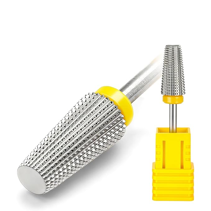 Fantexy 5 in 1 Nail Drill Bits,Professional 3/32" Shank Tungsten Steel Bits for Acrylic Nails,Manicure,Nail Art,Drill Machine,Both Left and Right Handed - Two Way Rotate Use (Extra Fine - XF)