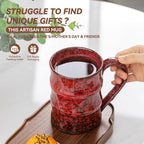 22oz Red Kiln-Change Ceramic Coffee Mug - Image 8
