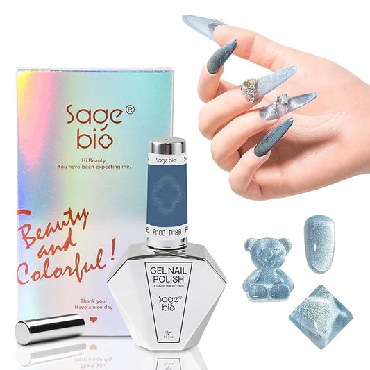 Multifunctional Cat Eye Gel Nail Polish, No Base or Top Coat Required, 15ml, Lasts Up to 4 Weeks, UV/LED Cured, Easy Application, R188