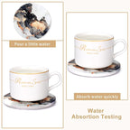 6 Pcs Black Marble Abstract Ceramic Coasters - Image 2