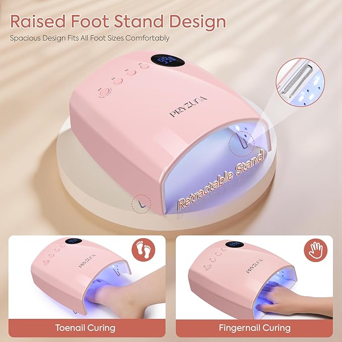 Cordless UV Light for Gel Nails 72W – Professional UV LED Nail Lamp, Fast Curing Rechargeable Nail Dryer with 45 Beads, 4 Timers, Smart Sensor, Retractable Foot Stand, Portable Handle for Salon & Home