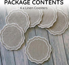 Linen Coasters for Drinks, 4.5 inch, Natural | Absorbent Linen Drink Mats - Image 2