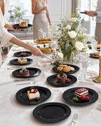 bUCLA 100 Pieces Black Plastic Plates - Image 5