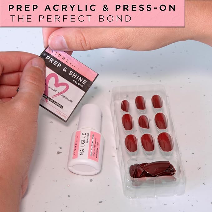 AIRRE 50 Professional Alcohol Prep & Shine Nail Wipes (3in1) Alcohol Wipes for Gel Nails, Acrylic Nails, Press-On Nails & Tips. Removes Sticky Gel Layer Residue, Preps UV/LED Gel Polish & False Nails
