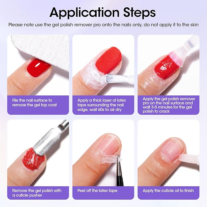 Gellen Gel Nail Polish Remover, (2pcs) Gel Polish Remover for Nails, No Need Foil, Quickly & Easy Polish Remove in 2-5 Minutes, No Need Soaking 18ml Gel Nail Remover Pro