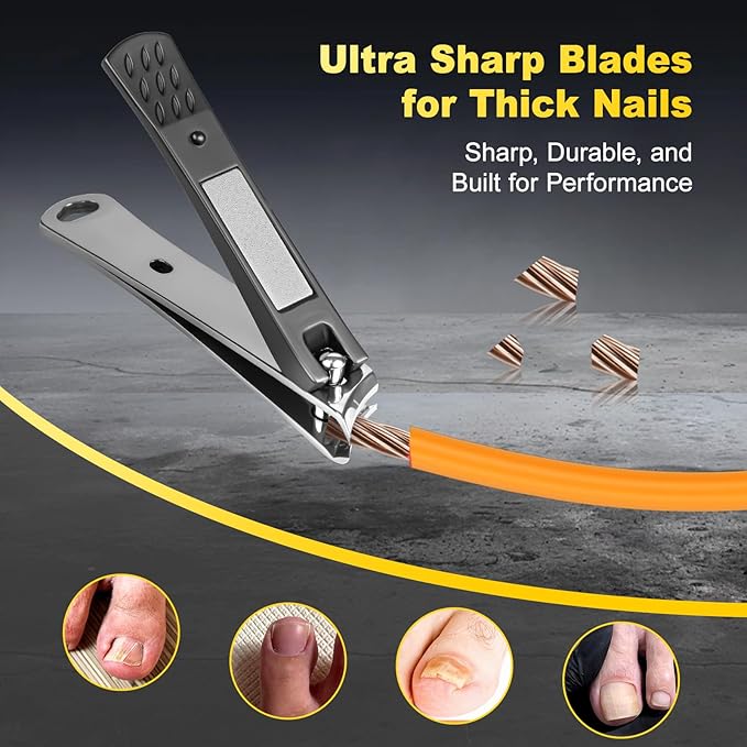 Ingrown Toenail Tool for Pain Relief, 45° Precision Toenail Clippers for Thick Nails, Easy-to-Use Pedicure Nipper with Non-Slip Grip for Seniors, Men, Women