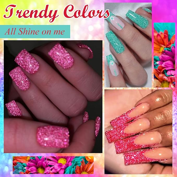 MEET ACROSS 12PCS Gel Nail Polish Set, 12 Colors Gel Nail Kit Art Design Soak Off UV LED,Nail Art Design Gifts for Women (SET-10, 12PCS)