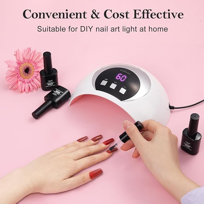 Wisdompark UV LED Nail Lamp, 54W UV Light for Gel Nails with Automatic Sensor/3 Timer Setting Professional Nail Dryer Gel Polish Curing Lamp Nail Art Tools