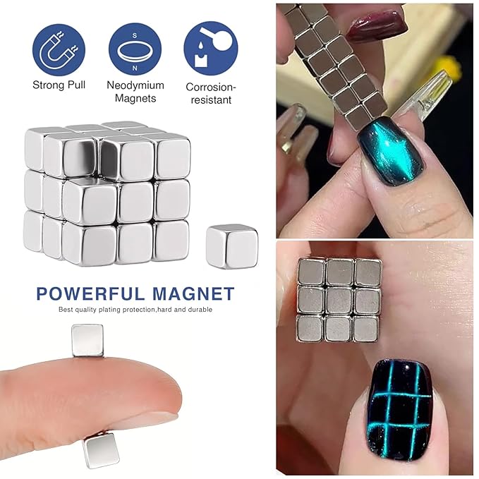 38 PCS Cat Eye Magnet For Nails Cat Eye Gel Nail Polish Magnet 3 IN 1 Cat Eye Magnetic Nail Polish Wand Multifunctional Nail Art Magnet Manicure Design Tools DIY Salon Accessories
