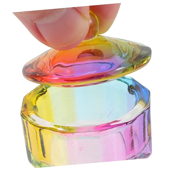 2pcs Manicure Hand Soaking Bowl Plated Crystal Nail Dishes Professional Nail Art Cups Glass Monomer Dish