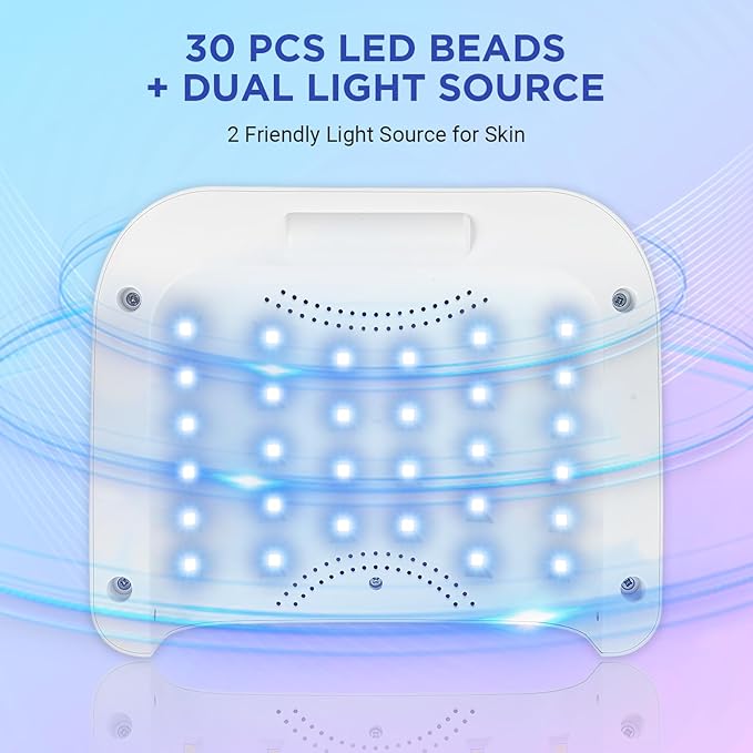 Aedavey Cordless Nail Lamp, Rechargeable UV Nail Lamp for Gel Nails, LED Nail Lamp with 4 Timer Modes, Gel Nail Light Decorate with Sparkling Nail Rhinestones Diamond (Sparkly Diamond and White)