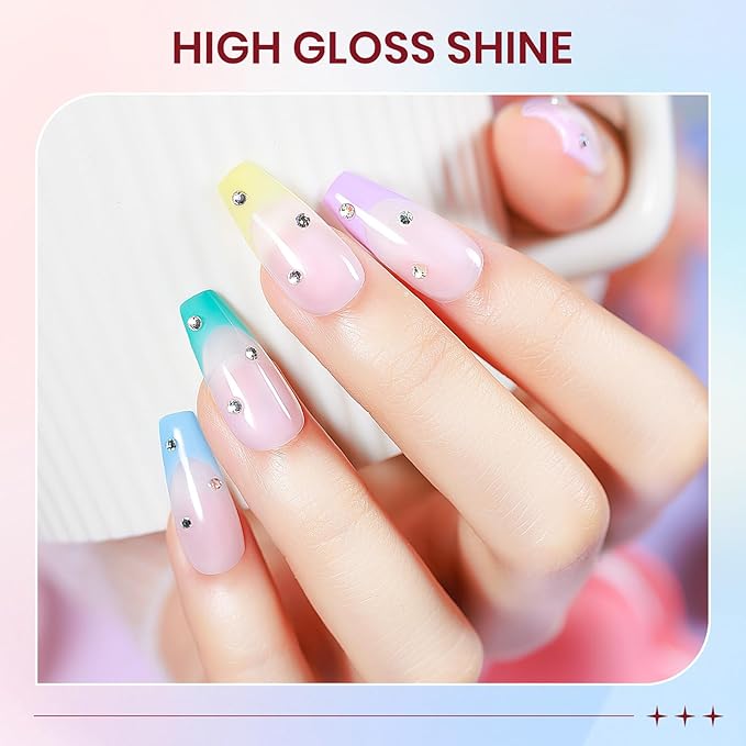 Pastel Nail Polish Set, Quick Dry Spring Summer Macaron Nail Polish Non Gel Air Fast Drying Fingernail Lacquer Natural Neutral Manicure DIY Salon Gift(Pink Yellow Purple Blue Green Colors)