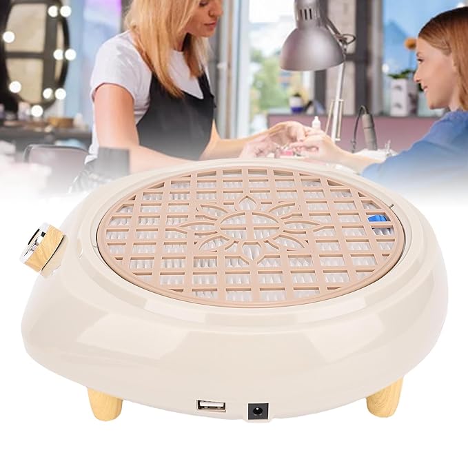 Nail Dust Collector, 5000 RPM Supplies Stuff with Reusable Filter for Acrylic Polishing,Salon and Home (US Plug)