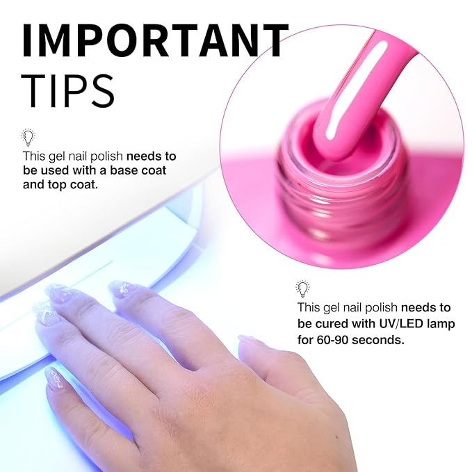 CANNI Hot Pink Gel Nail Polish – 9ml Soak Off UV LED, Long Lasting High Gloss for DIY & Salon Use For Women