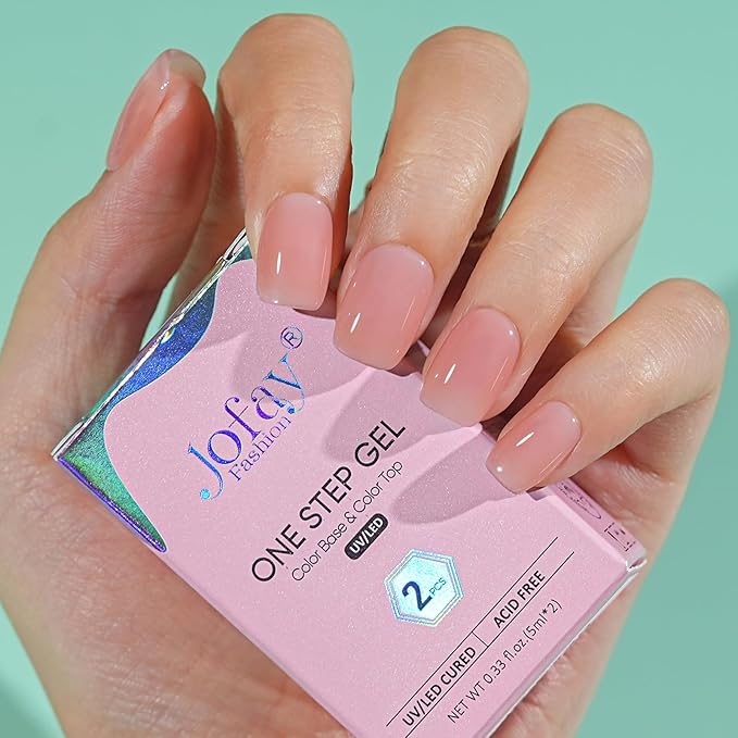 Nude Pink Gel Nail Polish 10ml - All-in-One Step Gel Polish Soak Off LED/U V Lamp DIY Salon Manicure at Home Long Lasting Glossy Finish Home Nail Salon Gift for Women & Girls (0.33 Fl Oz)