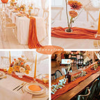 10FT Orange Cheesecloth Table Runner Boho Gauze Fabric Runner - Image 6