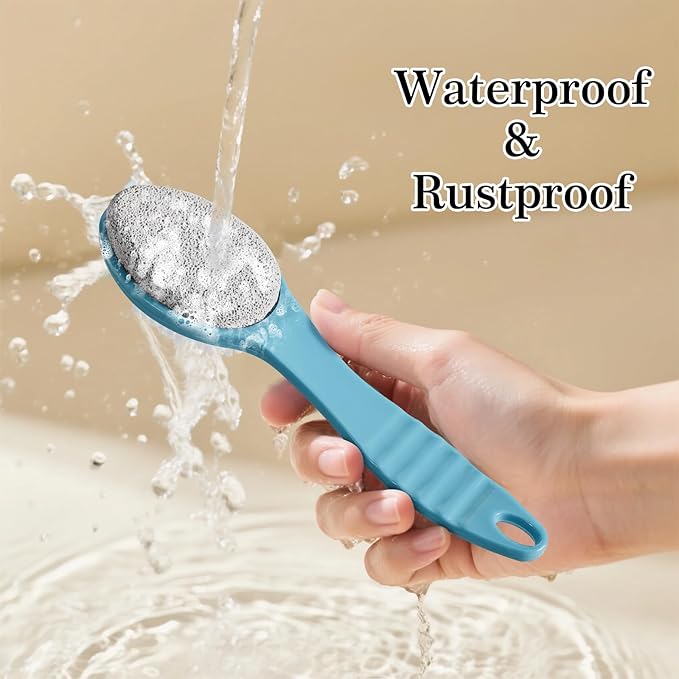 Foot Callus Remover, Double-Sided Pumice Stone Brush for Feet (Blue, 2 Pack)