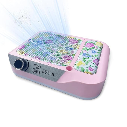 Nail Dust Collector,180W Power Suction, Dust Vacuum Fan Extractor with Reusable Filter for Nail Tech, Acrylic Gel Polish Manicure Pedicure Tool, Salon & Home,Pink