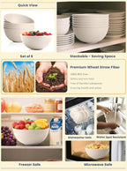 Wheat Straw Bowls for Kitchen, Bowl Set - Image 4