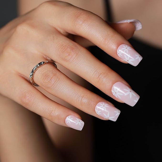 Semi Cured Gel Nail Strips, 20 PCS Nail Stickers Work with UV Light, Gel Nail Wraps, Salon Quality & Easy to Use - Broken Pollen