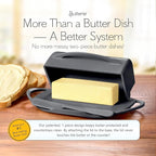 Flip Top Butter Dish with Attached Lid & Matching Knife, 2 Pack - Image 2