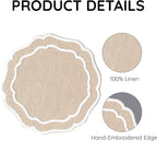 Linen Coasters for Drinks, 4.5 inch, Taupe | Absorbent Linen Drink Mats - Image 4